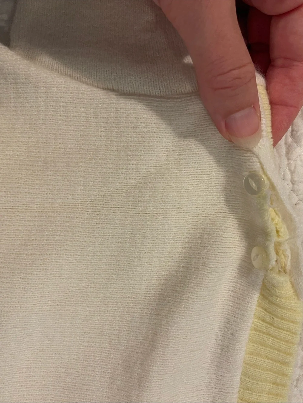 Vintage Carson Pirie Scott & England White Yellow Baby Sweater Bears Embroidery